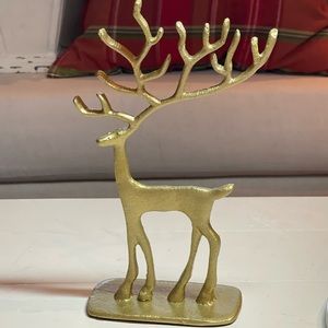- Reindeer casted metal sculpted Gold Pottery Barn Dupe 10”